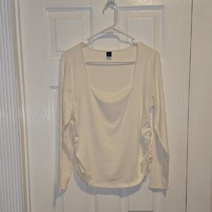 Women's OLD NAVY Cream Long Sleeve Top